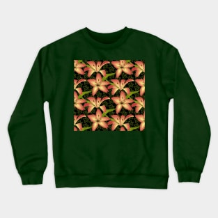 Lily Flowers Pattern Crewneck Sweatshirt